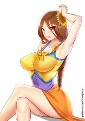 big_ass big_breasts brown_eyes brown_hair league_of_legends leona_(league_of_legends) looking_at_viewer pool_party_leona pool_party_series