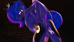 3d_(artwork) absurd_res alicorn anthro anus ass balls blue_body blue_eyes blue_hair blue_tail crown cutie_mark digital_media_(artwork) equid equine friendship_is_magic ftm_crossgender genitals hair hasbro headgear hi_res horn male mammal medial_ring my_little_pony mythological_creature mythological_equine mythology nude penis pink_penis presenting presenting_anus presenting_hindquarters princess_luna_(mlp) puffy_anus rule_63 solo tail tiara tiara_only unie wings