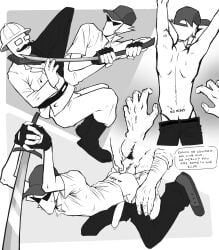 2boys age_difference big_penis bro_strider dork_nokia faceless_male gay grandpa_harley half-dressed homestuck katana male_penetrating_male only_male stepped_on sunglasses thong tramp_stamp unprotected_sex weapon white_body white_hair