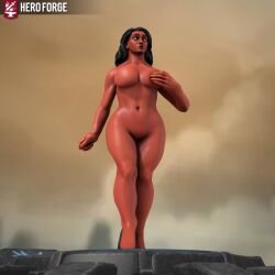 1female 1girls 3d black_hair covered_nipples covering demon demon_girl female female_focus female_only full_body heroforge monster monster_girl naked naked_female nipples nude nude_female oc original original_character red_body red_skin sensual sexually_suggestive solo solo_focus tagme yellow_eyes