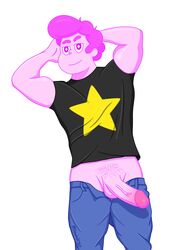 chad_steven gay male_only muscles muscular_male pants pants_down penis pink_eyes pink_fur pink_hair steven_quartz_universe steven_universe steven_universe_future