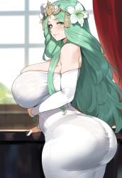 1girls ai_generated creamy_ai curvaceous curvy curvy_female curvy_figure female female_focus fire_emblem fire_emblem:_three_houses green_eyes green_hair light-skinned_female light_skin long_hair milf mommy nintendo rhea_(fire_emblem) tagme