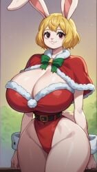 ai_generated carrot_(one_piece) female female_only huge_ass huge_breasts narrow_waist one_piece rabbit_ears santa_costume wide_hips xxxred92