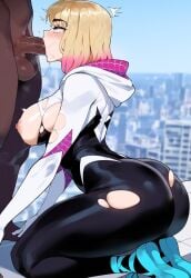 1girls ai_generated blonde_hair bodysuit creamy_ai female female_focus gwen_stacy gwen_stacy_(spider-verse) marvel marvel_cinematic_universe marvel_comics short_hair spider-man:_across_the_spider-verse spider-man:_into_the_spider-verse spider-man_(series) tagme thick_thighs