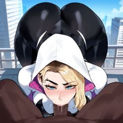 1girls ai_generated blonde_hair bodysuit creamy_ai female female_focus gwen_stacy gwen_stacy_(spider-verse) marvel marvel_cinematic_universe marvel_comics short_hair spider-man:_across_the_spider-verse spider-man:_into_the_spider-verse spider-man_(series) tagme thick_thighs