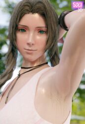 3d aerith_gainsborough armpit armpit_crease armpit_fetish armpits blender final_fantasy final_fantasy_vii socii3d tagme