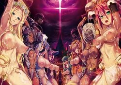 6+girls 9girls animal_ears arms_above_head astrid_flamel blonde_hair blue_eyes bondage breasts cum cum_on_body dark_elf dark_skin eleonora_bern elf exposed_breasts female femsub green_eyes halfling halfling_female hikage_eiji iris_arcadia kohaku_(kuroinu_2) kuroinu_2_~inyoku_ni_somaru_haitoku_no_miyako,_futatabi~ kuroinu_~kedakaki_seijo_wa_hakudaku_ni_somaru~ luca_(kuroinu_2) mel_mel mistiora_arte multiple_girls multiple_subs pointy_ears radomira red_hair serafina_lenatus yellow_eyes