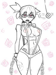 bondage breasts chains coin collar condom condom_hair_ornament dazed expressionless female female_only femsub gerph heart human hypno hypnosis kasumi_(pokemon) large_breasts mind_control navel nipples open_clothes open_mouth pendulum pokeball pokemon pokemon_(species) ponytail short_hair short_shorts side_ponytail sling_bikini spiral_eyes symbol_in_eyes tank_top tattoo tongue tongue_out