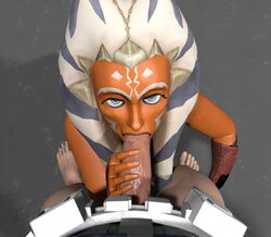 1boy 1girls 3d ahsoka_tano alien alien_girl athletic athletic_female breasts clone_trooper clone_wars clone_wars_ahsoka_(aged_up) face_fucking face_markings facepaint fellatio female female_focus fit fit_female grabbing_head lekku male nipples on_knees open_mouth oral orange_body orange_pussy orange_skin partial_male penis smuteagle star_wars sucking togruta toned_female