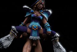 1boy 1girls 3d animated clothed crystal_maiden dota dota_2 female gif leg_grab loop penetration rylai_the_crystal_maiden