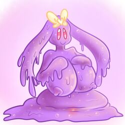 big_breasts lewdloaf no_legs oc slime_girl