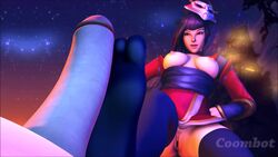 1girls 3d akali animated blood_moon_akali coombot_(artist) fat_ass feet footjob large_penis league_of_legends loop pale-skinned_male pale_skin short_playtime standing stockings tagme video