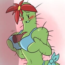 anthro big_ass big_breasts bikini cactus lewdloaf oc paizuri plant_girl