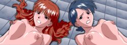 animated asuka_(viper) blush edit medium_breasts miki_(viper) offscreen_sex viper_(series) viper_ctr