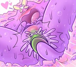 dildo flat_chested lewdloaf oc purple_body slime_girl