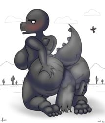 absurd_res anal anthro ass big_butt dps female google google_chrome google_doodle hi_res huge_butt lonely_t-rex no_internet pterodactyl_(google_chrome)