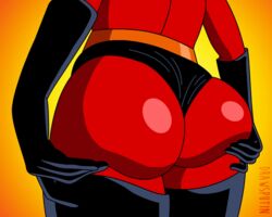 animated armwear ass big_ass bodysuit clothing dat_ass disney drawsputin elastigirl eyewear female female_only footwear from_behind gif handwear helen_parr human legwear mask pixar smooth_skin the_incredibles