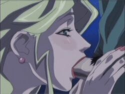 animated animated_gif anime_screencap blonde_hair blue_eyes blush cap close-up deepthroat earrings fellatio female jewelry lingerie lingeries_office lipstick makeup male_pubic_hair milf nail_polish nonoyama_alice oral ova partial_male penis pubic_hair screencap uncensored