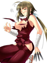 blush breasts clothing ichimedoo mahou_sensei_negima! medium_breasts nagase_kaede nipples tagme torn_clothes