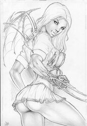 2008 ass breasts dat_ass eyes eyes_open fabio hair image_comics sara_pezzini thong witchblade