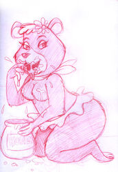 14-bis cindy_bear female hanna-barbera monochrome rough_sketch tagme yogi_bear