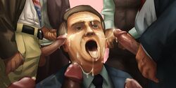 2020 3boys blowjob bolsonaro brazil brazilian creampie cum cum_in_mouth cum_on_face funny gay gay_sex jair_bolsonaro male male_only mouth_open multiple_males open_mouth politics realistic short_hair tagme tongue tongue_out