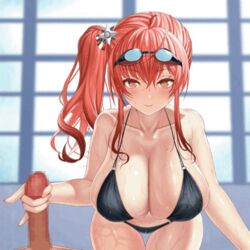 animated animated azur_lane black_bikini stroking_penis tagme zara_(azur_lane)