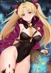 1girls big_breasts breasts cyi cyicheng ereshkigal_(fate) fate/grand_order fate_(series) naked_cape nipples pussy solo uncensored