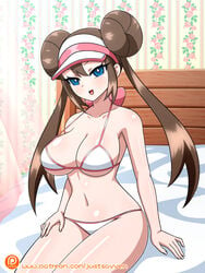 1girls big_breasts blue_eyes breasts brown_hair double_bun eye_contact female female_focus female_only long_hair looking_at_viewer nintendo pale-skinned_female pale_skin patreon patreon_username pokemon pokemon_bw pokemon_bw2 rosa_(pokemon) solo solo_female solo_focus text twintails yensh