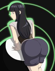 1girls ass behind_view bent_over big_ass black_hair bubble_butt clothed clothed_female clothes clothing dat_ass elmonais exercise_ball female female_only fully_clothed hyuuga_hinata long_hair looking_at_viewer looking_back naruto naruto:_the_last naruto_(series) pants pose posing solo solo_female solo_focus violet_eyes