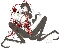 1boy amputee androgynous animal_penis arthropod_boy arthropod_limbs black_eyes blood brown_fur brown_hair brown_tail bug cloaca colored_sclera colored_skin commentary english_commentary female filth_(jejejunum) guro hole_in_arm hole_in_eye hole_in_face hole_in_head holes incest? jejejunum large_penis long_hair long_tongue looking_up monster_boy monster_girl open_mouth original parasite penis pest_(jejejunum) precum red_sclera sex sick simple_background skinny straight tears teeth third_eye_on_chest tongue trypophobia vaginal_penetration veins very_long_tongue vomit vomiting white_background white_skin worm