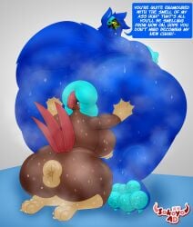 3_toes 4_fingers anthro anus avian belly big_anus big_breasts big_butt big_feet bird blue_body blue_eyes blue_fur blue_hair bodily_fluids body_worship breasts brown_body butt butt_squish canid canine chicken claws cybernetics cyborg duo facesitting feet female fingers freckles fur galliform genitals gynomorph gynomorph/female hair hi_res huge_anus huge_breasts huge_butt huge_thighs hyper hyper_anus hyper_butt intersex intersex/female kneeling long_tail looking_at_another looking_back machine mammal musk musk_cloud musk_worship musky_anus musky_butt musky_feet nipples open_mouth pawpads phasianid protogen protogen_visor puffy_anus reign_(reignbowmaus) sex sitting sitting_on_another size_difference sokoyo_owo speech_bubble squish starry_(sokoyo_owo) sweat sweatdrop sweaty_breasts sweaty_butt sweaty_genitalia sweaty_legs sweaty_thighs tail text thick_thighs toes wide_hips yellow_eyes