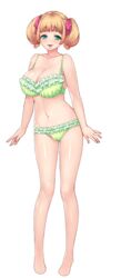 bra frilled_underwear game_cg green_eyes green_underwear nishiki_marina official_art panties ribbons shikijou_kyoudan smiling sumeragi_kohaku