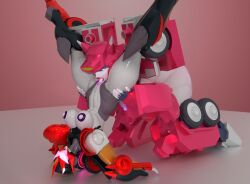 2girls 3d blue_eyes breasts elita-1 elita-one flamewar licking_pussy medium_breasts nipples orange_lipstick pink_lipstick pussy pussy_eating pussy_licking robot robot_girl robot_humanoid the_coiless thighs transformers yuri
