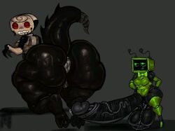 1futa 1futa1girl 1girl1futa 1girls ass_focus beige_body black_body blushcrunch_studio bottom_heavy dandy's_world dandys_world disumisu2 female fully_clothed futanari green_body green_eyes huge_ass humanoid_penis hyper hyper_ass hyper_balls hyper_genitalia hyper_penis multicolored_body penis precum_bubble precum_drip precum_on_penis probably_stinks red_eyes roblox roblox_game shelly_(dandy's_world) simple_background size_difference sweaty_body tagme_(artist) tagme_(source) tan_body thick_thighs twisted_shelly_(dandy's_world) vee_(dandy's_world) veiny_penis wide_hips yuri