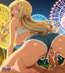 1boy ai_generated amusement_park anus artist_name ass barefoot blonde_hair blue_hair breasts clothes_lift cowgirl_position cum cum_in_pussy cum_overflow cutoffs dark_skin denim denim_shorts feet female ferris_wheel kimochiii large_breasts long_hair looking_back multicolored_hair night night_sky nipples no_bra open_mouth outdoors penis purple_eyes pussy sex shirt_lift short_shorts shorts sky soles solo_focus straddling straight streaked_hair suzuki_hina tank_top teeth toes two-tone_hair uncensored upper_teeth_only vaginal_penetration veins veiny_penis vtuber waifu white_shirt white_tank_top