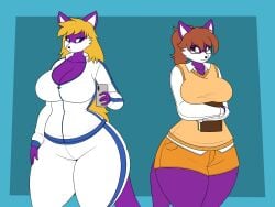1girls big_breasts breasts bsky_link chubby cleavage female female_only furry huge_breasts lj_caffie tagme thick_thighs wide_hips
