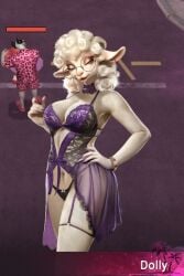 3d anthro anthro_sheep babydoll dolly_(zoo_city) furry lingerie sheep_girl