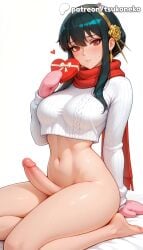 1futa 2026 ai_assisted ai_generated anime artist_name box cock dick erection explicit futanari gift gift_box hi_res high_quality high_resolution highres navel patreon patreon_username penis red_eyes scarf sitting solo spy_x_family stable_diffusion sweater testicles tsukoneko valentine valentine's_day valentines_day watermark yor_briar yor_forger