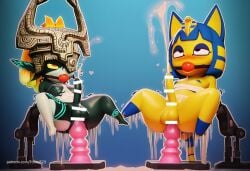3d ai_generated anal_sex animal_crossing ankha ball_gag bondage bound cum cumshot futaais23 futanari gagged midna orgasm sex_machine shortstack spread_legs twilight_princess twitching