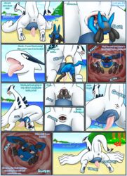 2boys anal anal_orgasm anal_vore anthro anthrofied avian beach body_invasion canine comic duo english_text feral furry gay hi_res interspecies larger_male larger_pred legendary_pokémon livinlovindude lucario lugia lugia_(species) male male/male male_pred male_prey nintendo outside pokemon pokemon_(species) pokemon_dppt pokemon_gsc seaside size_difference smaller_male smaller_prey story story_in_description text video_games vore wet yaoi