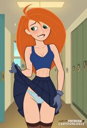 ai_generated animated breasts cartoony kim_possible kimberly_ann_possible lifting lifting_clothing lifting_own_clothes lifting_shirt naked naked_female nudity orange_hair school school_uniform schoolgirl skirt stripped_naked stripping tits_out