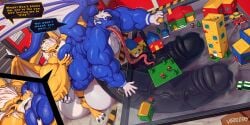 balls bent_over bodybuilder eating_ass furry gay hyper hyper_balls hyper_cock hyper_genitalia hyper_penis hyper_testicles male male/male male_only muscles muscular muscular_arms muscular_male muscular_thighs penis testicles tongue_out voidlesky