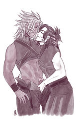 eraqus kingdom_hearts male_only penis penis_grab rakiah taking_clothes_off undressing yaoi young_xehanort