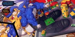 balls bent_over bodybuilder eating_ass furry gay hyper hyper_balls hyper_cock hyper_genitalia hyper_penis hyper_testicles lego male male/male male_only muscles muscular muscular_arms muscular_male muscular_thighs penis testicles voidlesky