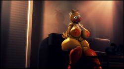 3d 3d_(artwork) animatronic beak belly belly_button bib big_breasts blue_eyes breasts camera casting_couch chicken couch erect_nipples eyebrows_raised eyelashes feathers five_nights_at_freddy's glowing_eyes hands_on_legs head_tilt hips huge_breasts huge_nipples huge_toy_chica knees_together_feet_apart large_breasts nipples open_mouth orange_nipples pink_cheeks pornzensfm_(artist) raised_eyebrow robot robot_joints runaboo_chica sfm sitting solo source_filmmaker table thick_thighs thighs toy_chica_(fnaf) video_camera wide_hips yellow_body yellow_skin zentaisfm