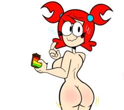 ass big_ass cabrina cake cousinmania crab edit embarrassed female freckles looking_at_viewer nude red_hair short_hair shy sweat white_background