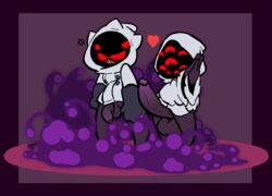 2020 angry balls big_balls big_penis black_balls black_penis border cloak clothing duo erection fist genitals heart huge_balls huge_cock humanoid humanoid_genitalia humanoid_penis male male_only necromancer_(nuclear_throne) no_pupils penis penis_envy purple_background purple_border rabblet red_eyes robe simple_background standing technomancer_(nuclear_throne) topwear white_clothing white_topwear