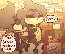 animated anthro baozi_(diives) binggan breast_grab breast_hold breast_milk breast_squeeze breasts broken_horn cowbell diives horn incest lactation patreon siblings sisters speech_bubble text text_bubble twin_sisters twincest twins video watermark xingyun xingzuo_temple