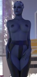 1girls 3d 3d_(artwork) alien alien_girl asari blender blender_(software) blue_eyes blue_skin breasts female female_only freckles liara_t'soni mass_effect mass_effect_2 mass_effect_3 nipples no_bra no_humans nude nude_female nudity nyes117 pinup solo topless uncensored